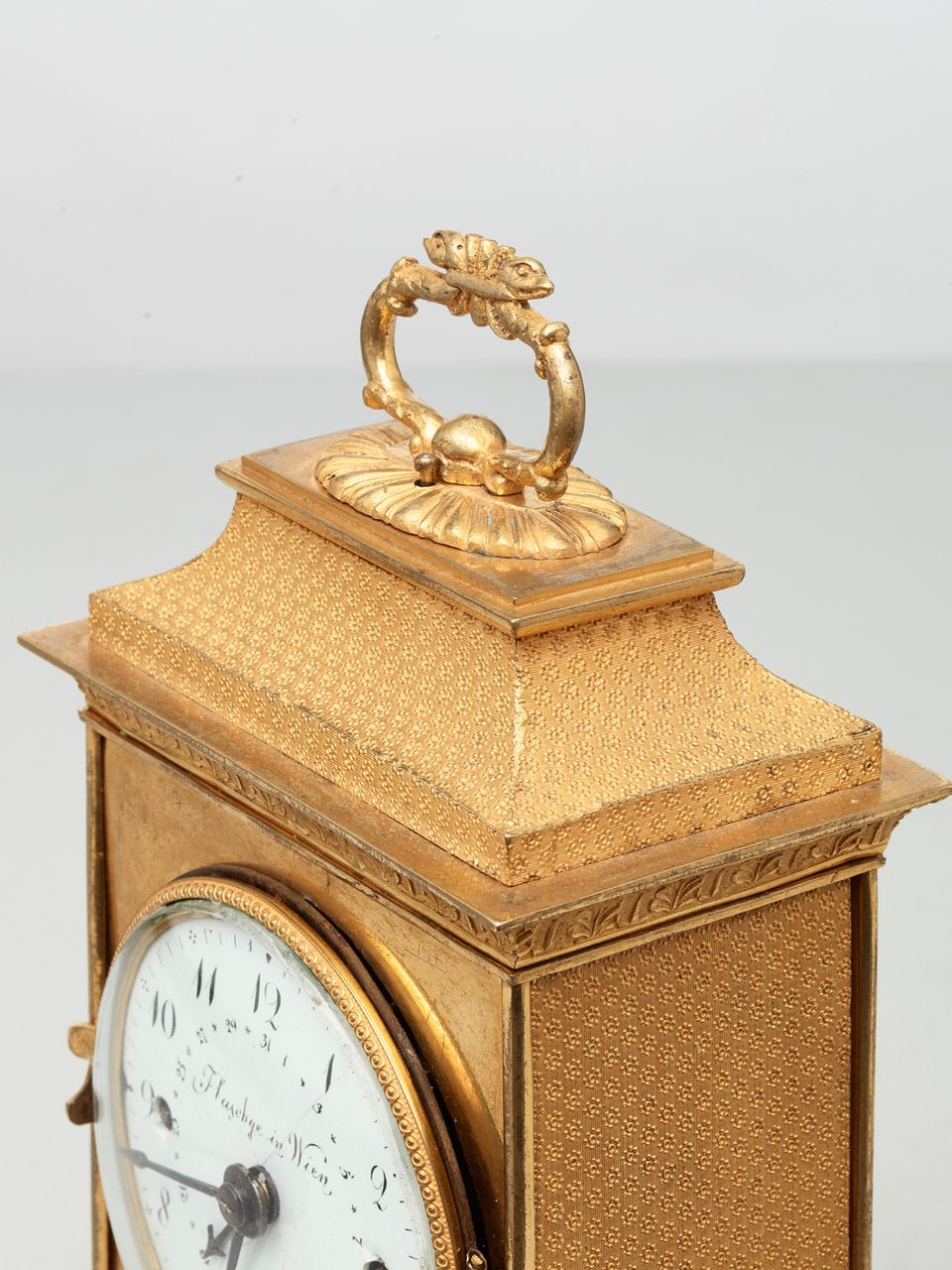 A small Vienna bronze gilt travelling clock by Tobias Flaschge, circa 1810 - image 6