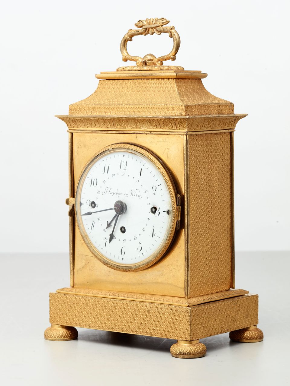 A small Vienna bronze gilt travelling clock by Tobias Flaschge, circa 1810 - image 2