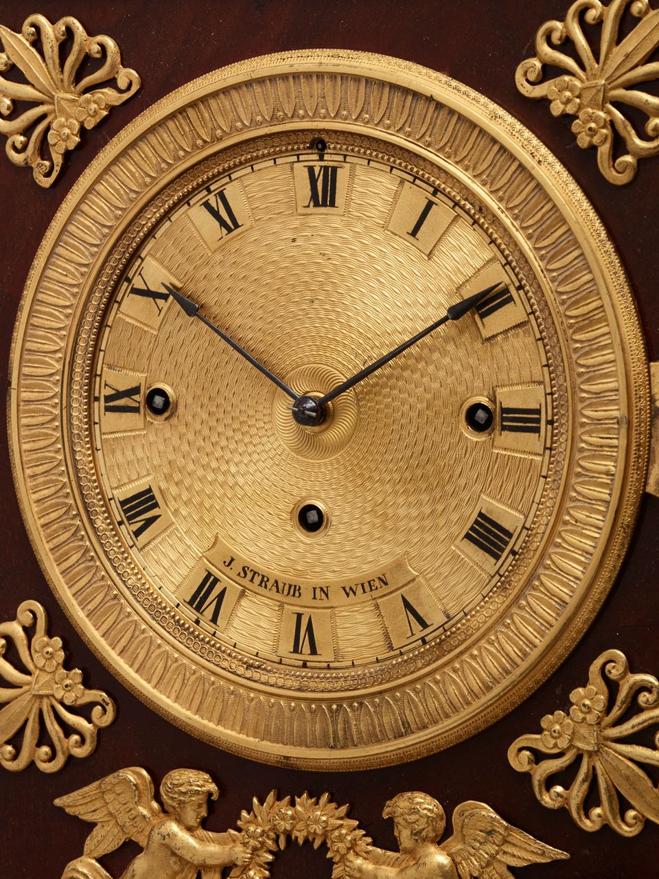 A charming Viennese mahogany and gilt mantel clock by J Straub, circa 1830 - image 5
