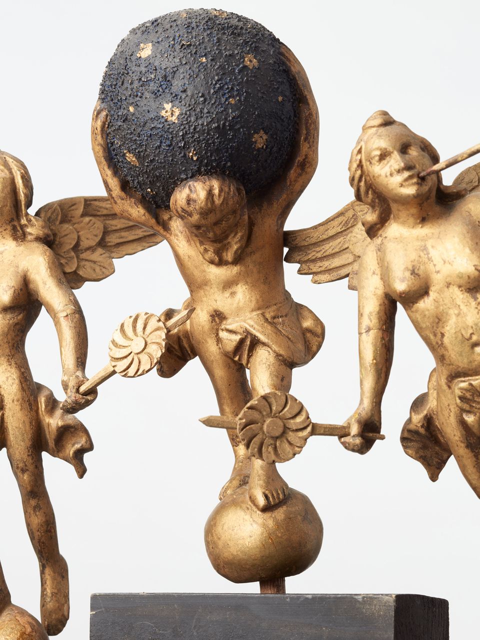 A set of Dutch wooden gilded long case clock figures, circa 1780 - image 4