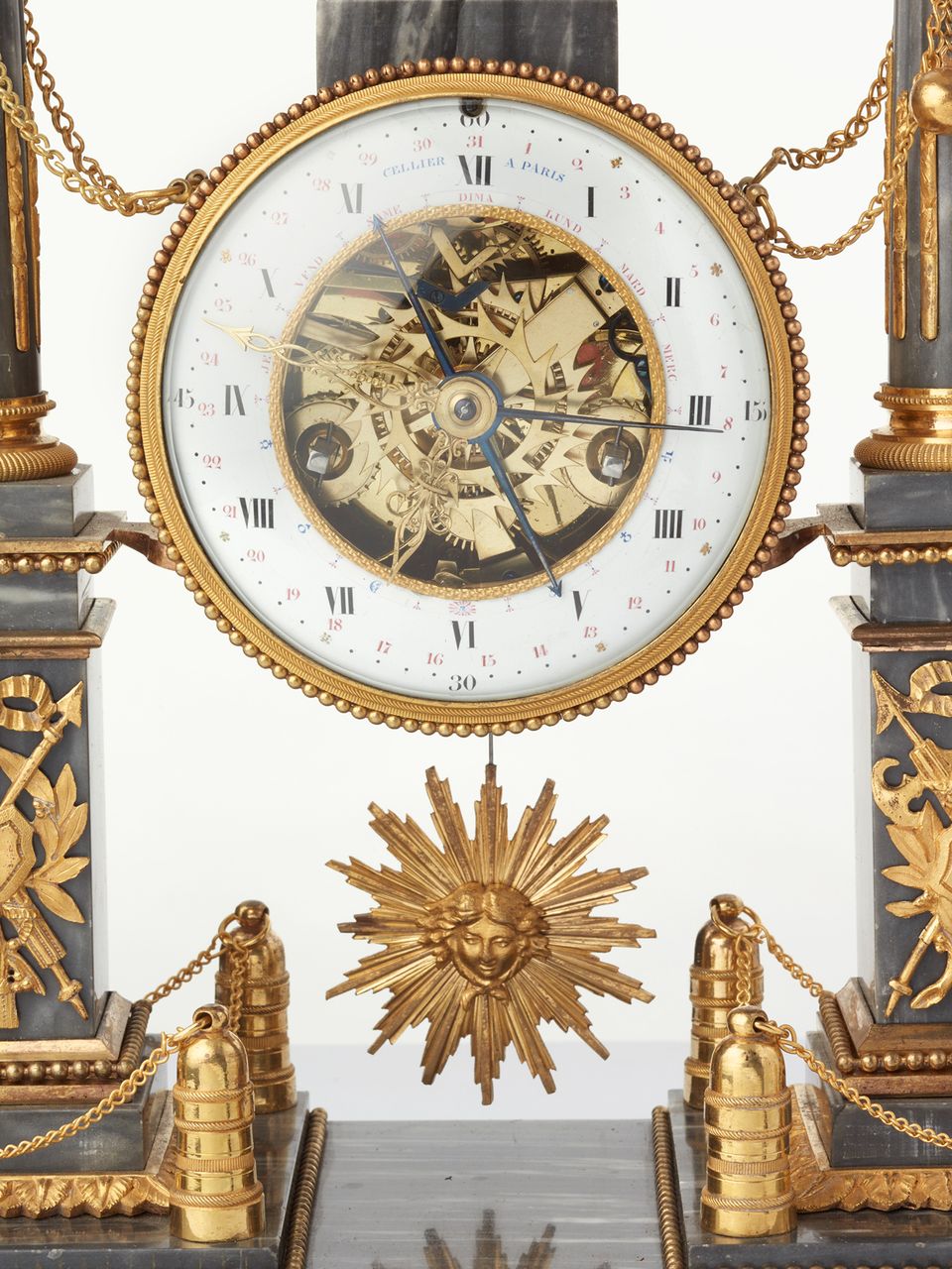 A French Louis XVI grey marble mantel clock by Cellier, circa 1770 - image 6