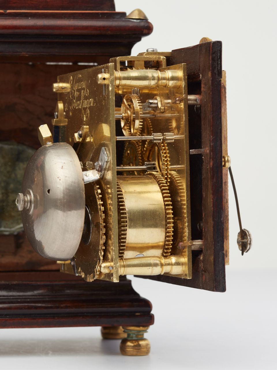 A handsome small south German walnut bracket clock by Gruony, circa 1770. - image 7