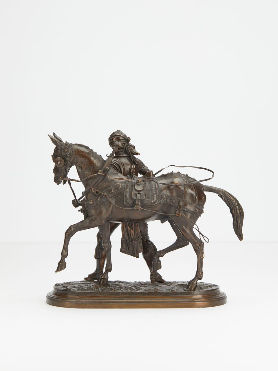 Pair or bronzes of horses with rider  - image 5