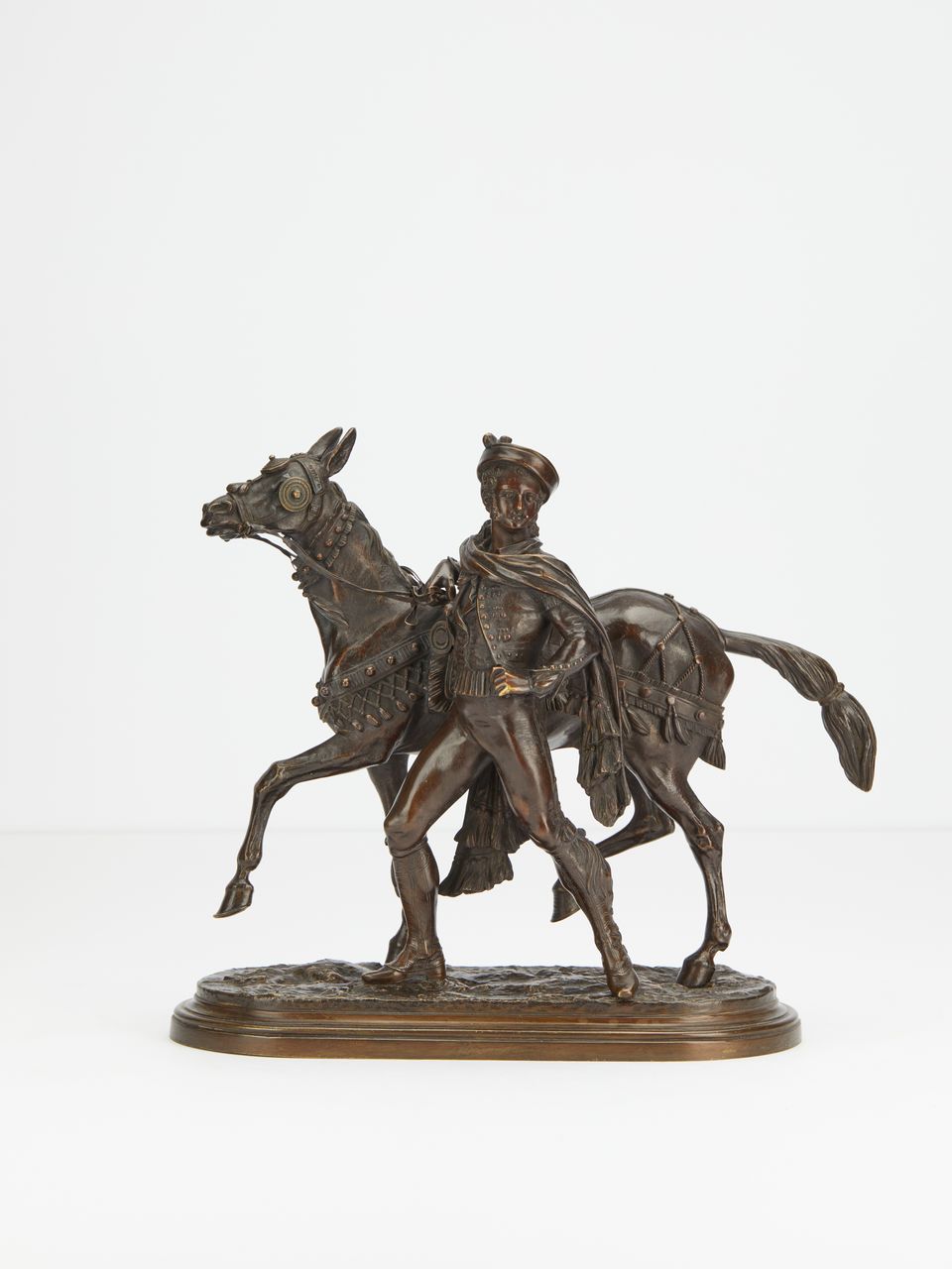 Pair or bronzes of horses with rider  - image 6