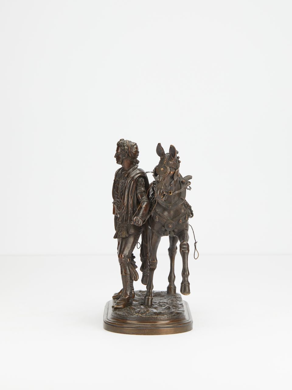 Pair or bronzes of horses with rider  - image 9
