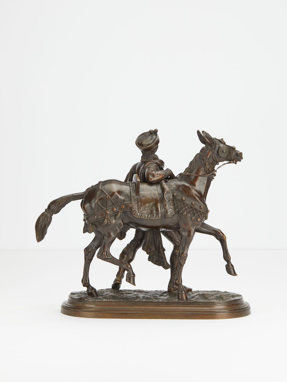 Pair or bronzes of horses with rider  - image 7
