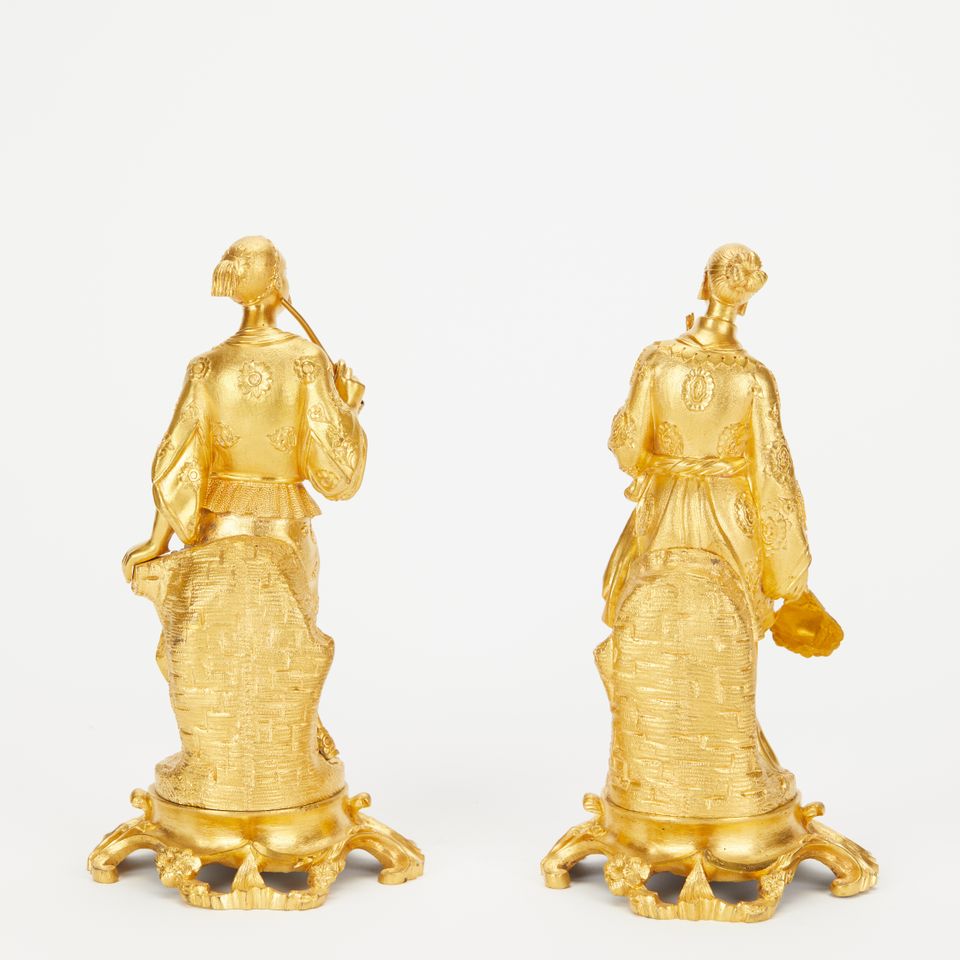 Louis XV style gildeld bronze asian style small statues - image 2