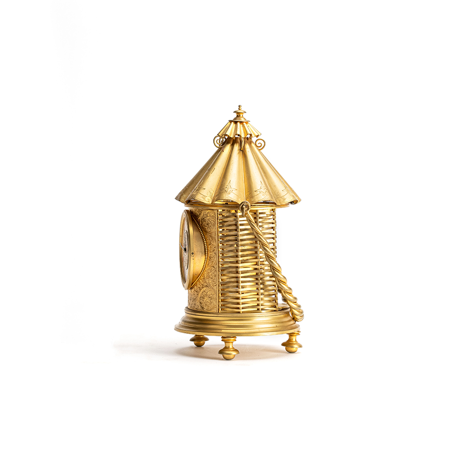 French High quality nicely gilded and engraved hand carrying decorative fantasy lantern - image 2