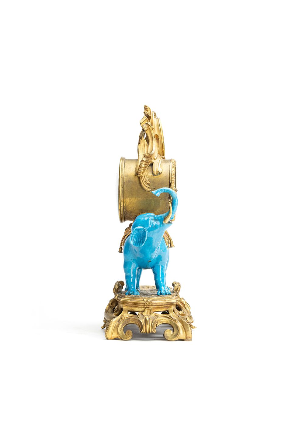 Louis XV-inspired, untouched English 19th-century mantel clock in the form of an elephant - image 3