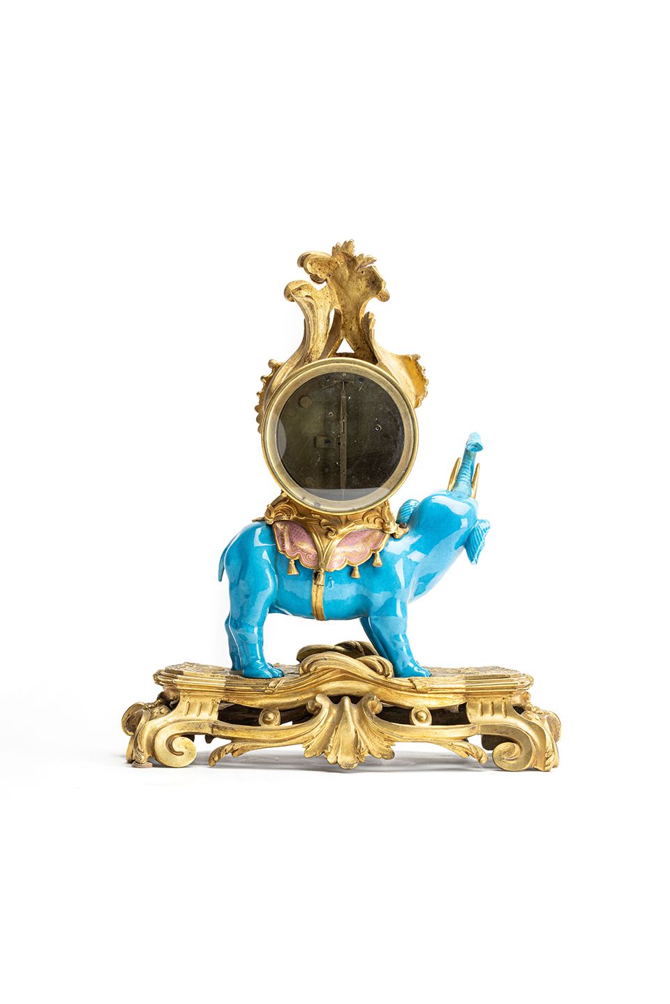 Louis XV-inspired, untouched English 19th-century mantel clock in the form of an elephant - image 4