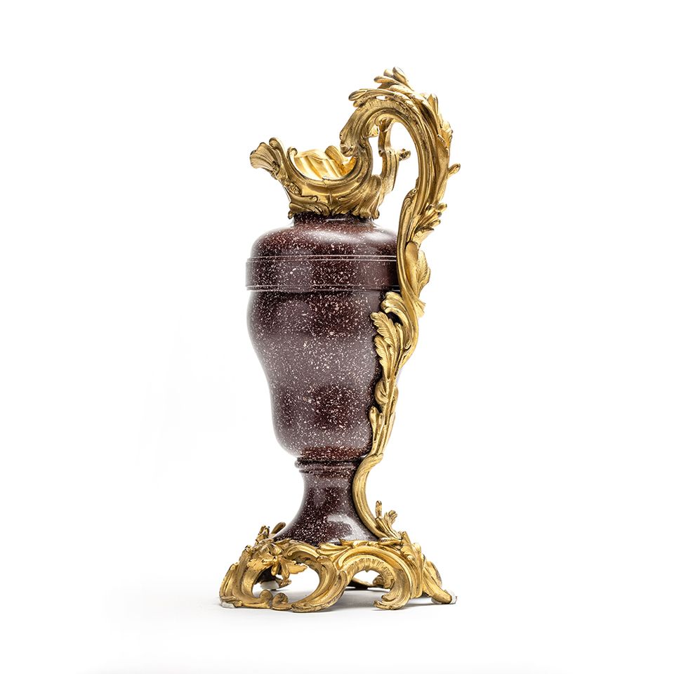 A pair of 18th-century Louis XV ewers (vases) made from Egyptian porphyry - image 4