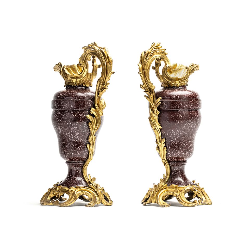 A pair of 18th-century Louis XV ewers (vases) made from Egyptian porphyry - image 6