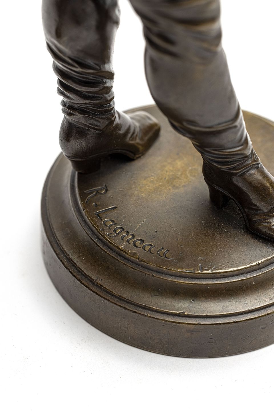 Een mooi paar prachtig gedetailleerde gepatineerde bronzen mannen ondertekend. - afbeelding 5