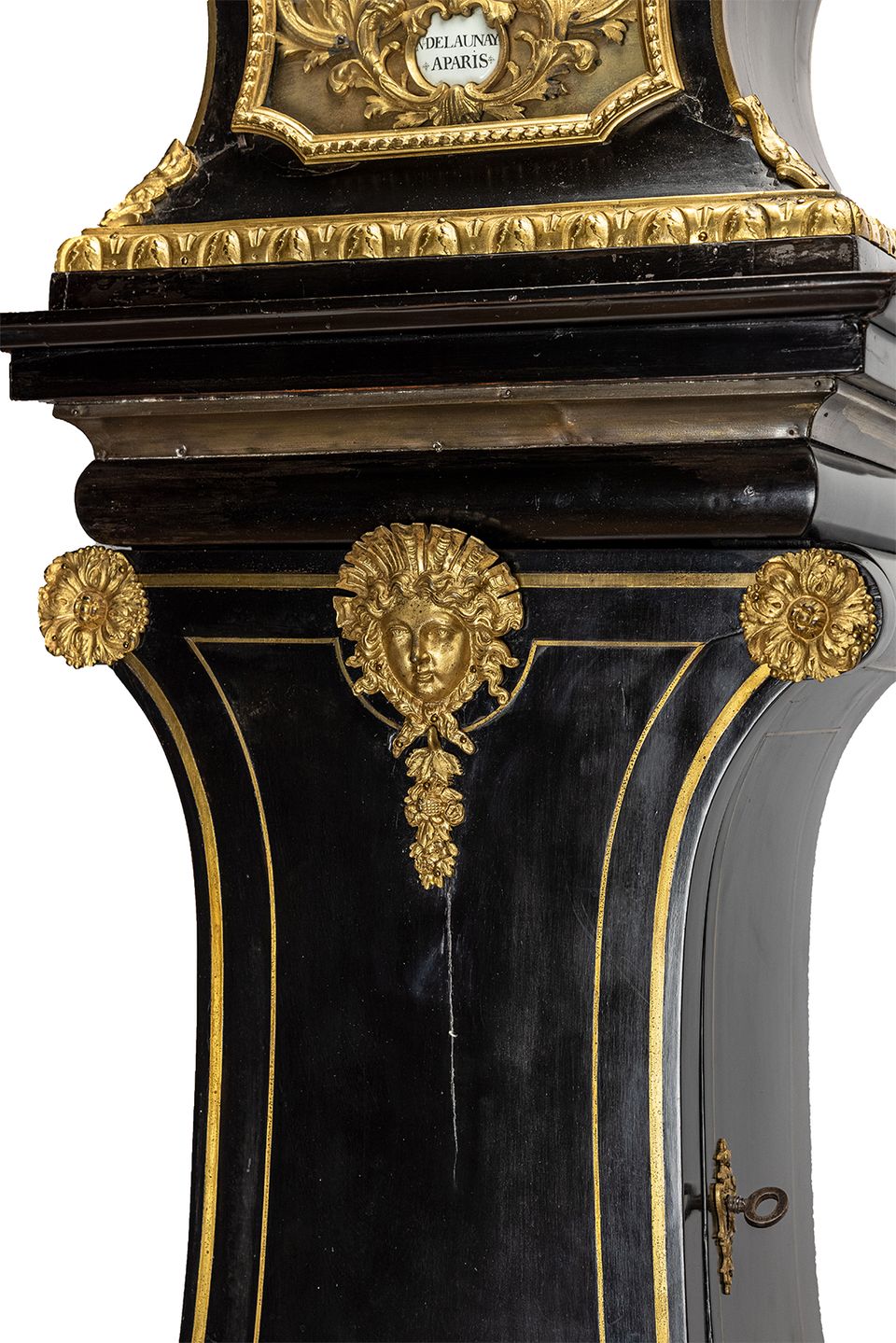 A magnificent Late Louis XIV Régence floor standing striking weight driven French wall regulator circa 1720 signed N DELAUNAY A PARIS - image 8