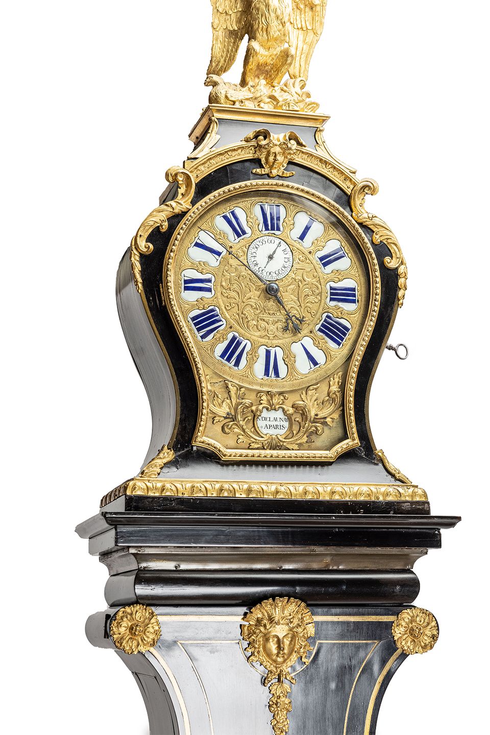 A magnificent Late Louis XIV Régence floor standing striking weight driven French wall regulator circa 1720 signed N DELAUNAY A PARIS - image 9