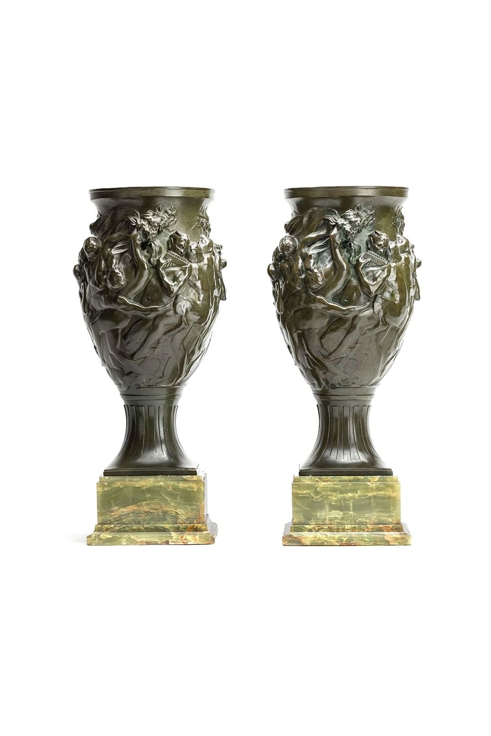 Art Nouveau bronze patinated vases - image 2