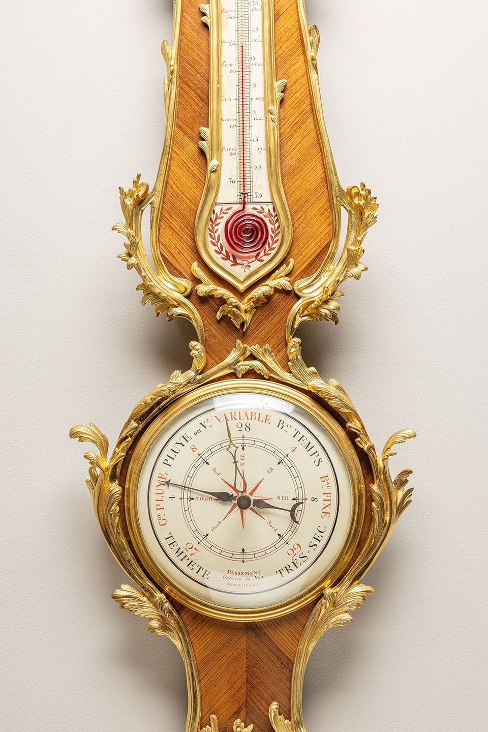 Rosewood Banjo Barometer with Thermometer - image 2