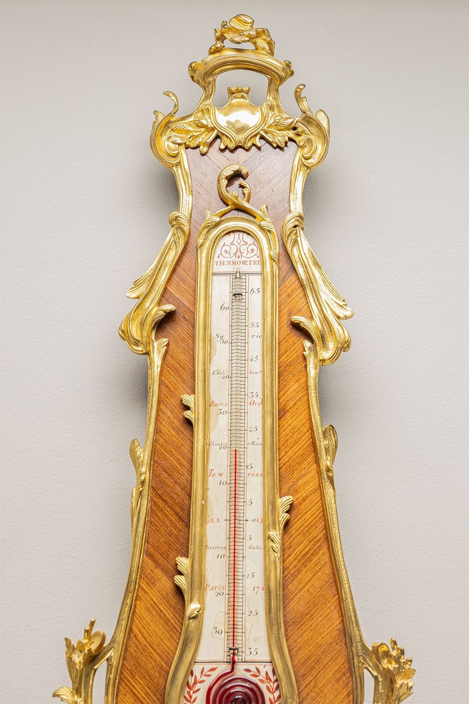 Rosewood Banjo Barometer with Thermometer - image 3