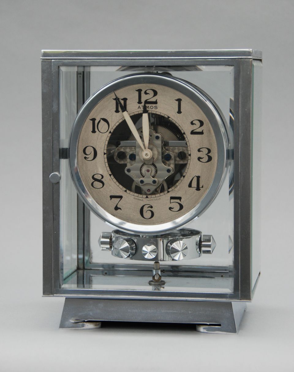 M115 Verchroomde art deco JL Reutter vier glazen Atmos klok - afbeelding 2