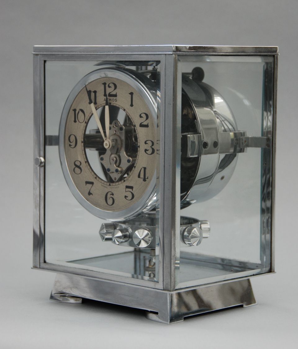 M115 Verchroomde art deco JL Reutter vier glazen Atmos klok - afbeelding 5