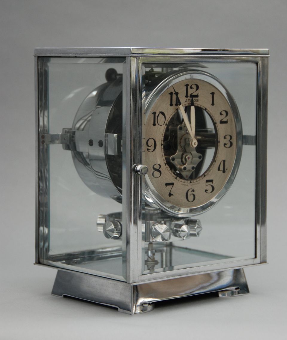 M115 Verchroomde art deco JL Reutter vier glazen Atmos klok - afbeelding 4