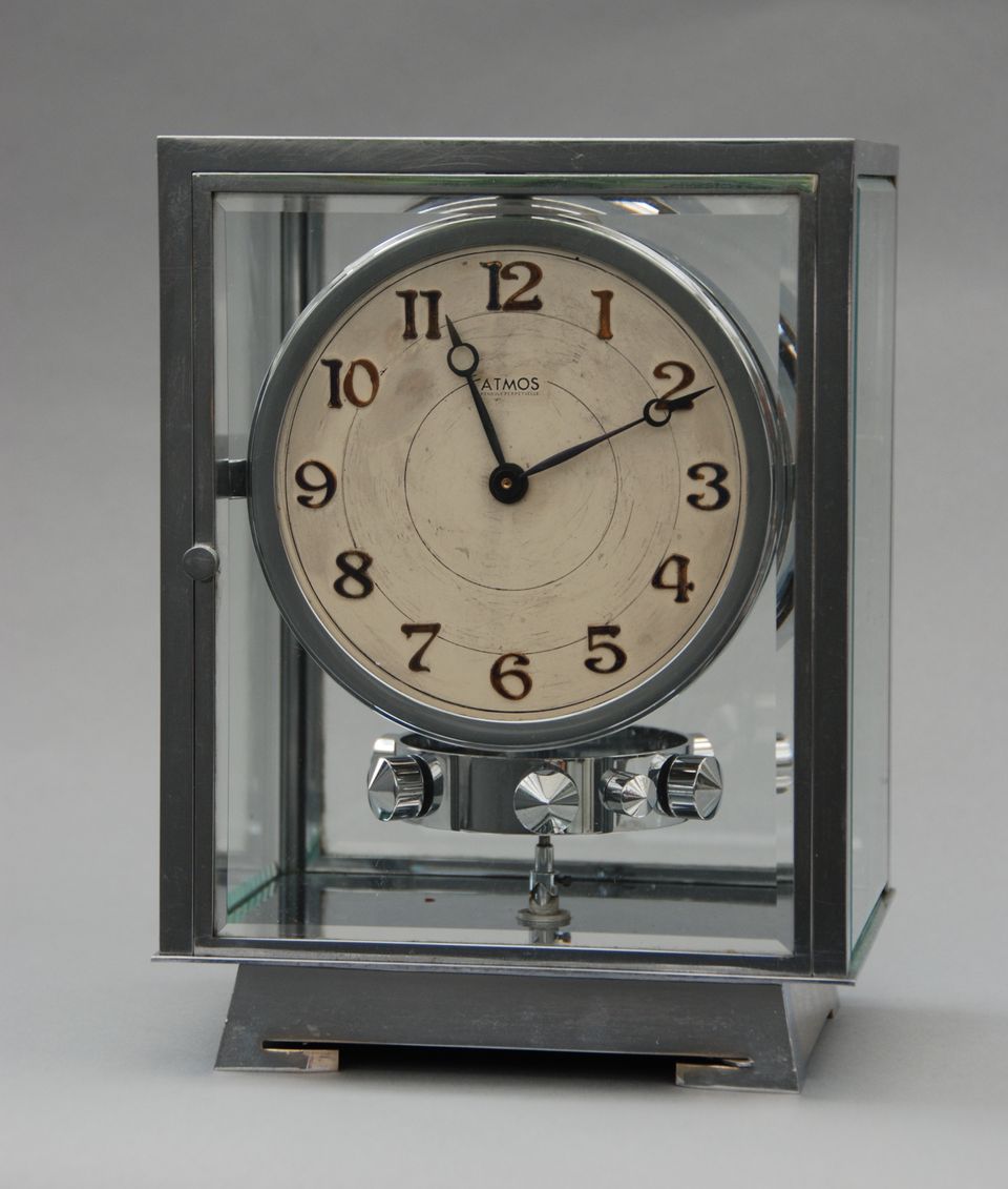 M127 Nikkelen 5 glazen Atmos klok, Reutter no 6972, 5 glazen, Frankrijk ca.1930. - afbeelding 2