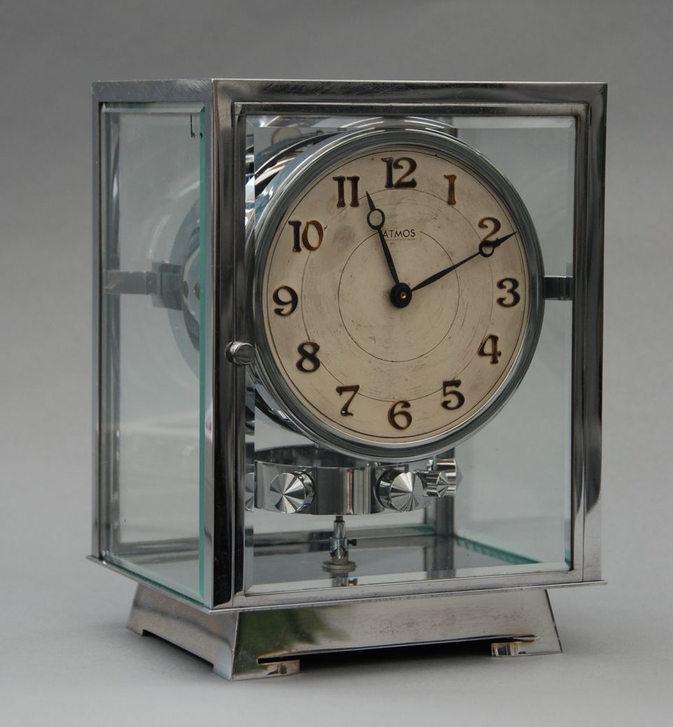 M127 Nikkelen 5 glazen Atmos klok, Reutter no 6972, 5 glazen, Frankrijk ca.1930. - afbeelding 4
