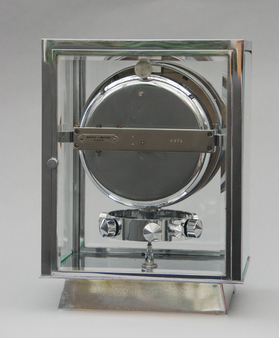 M127 Nikkelen 5 glazen Atmos klok, Reutter no 6972, 5 glazen, Frankrijk ca.1930. - afbeelding 3