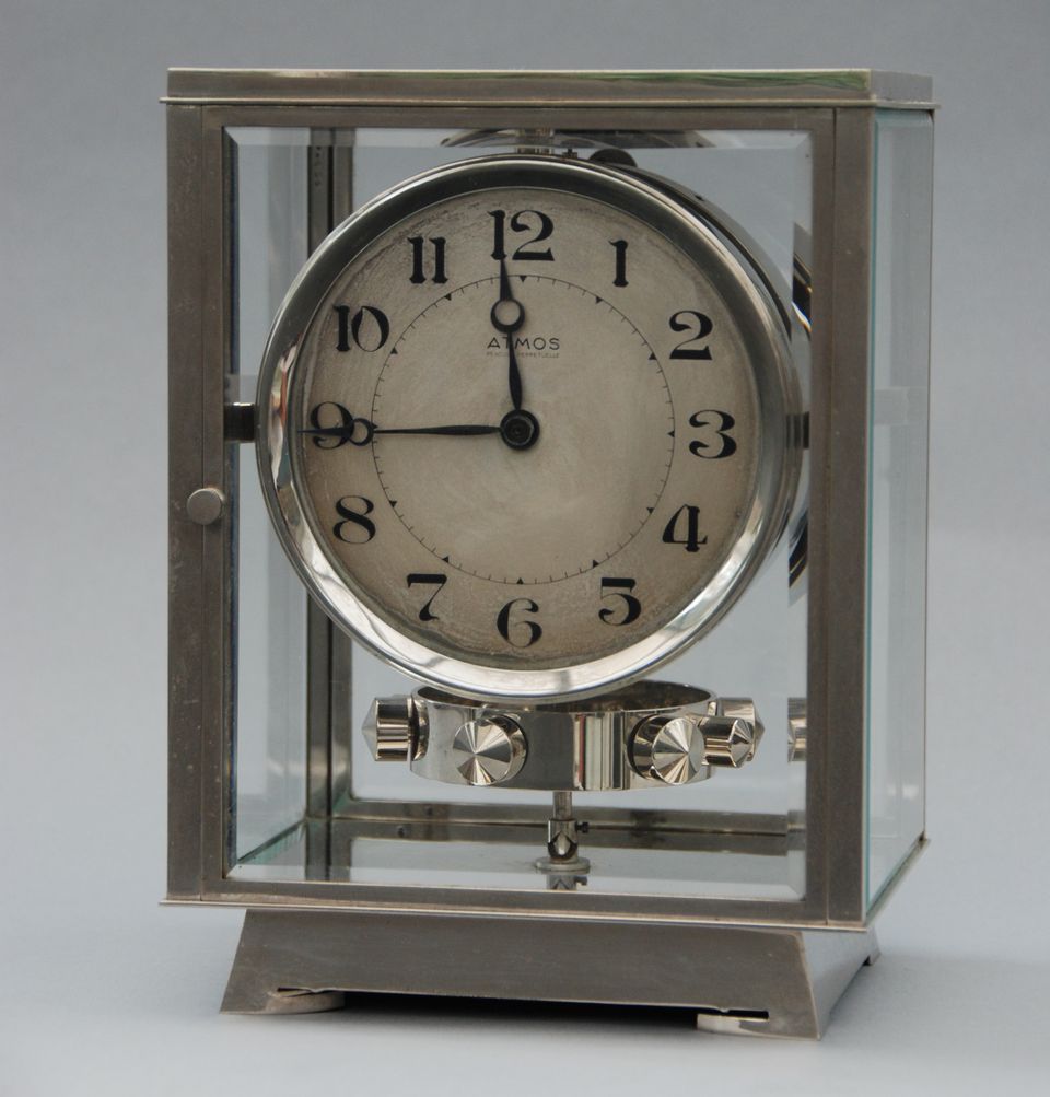 M155 Nikkelen art deco JL Reutter vier glazen Atmos klok - afbeelding 2