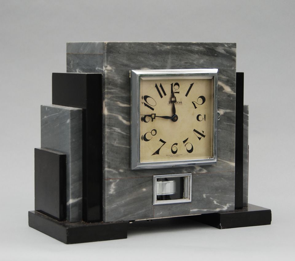 M165 French marble Atmos mantel timepiece set Reutter. - image 4