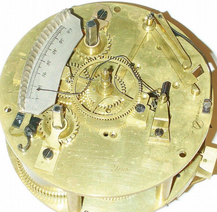 M166 Tabel/mantel clock calendar, moon  phases retrograde displays, 8 day time and strike pendule a Paris movement signed Pons on front plate - image 3
