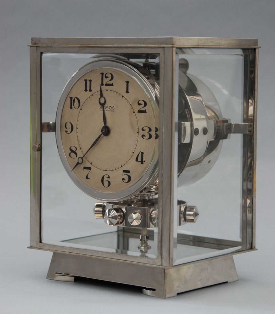 M176 Nickel plated art deco J. L. Reutter four-glass Atmos clock - image 5