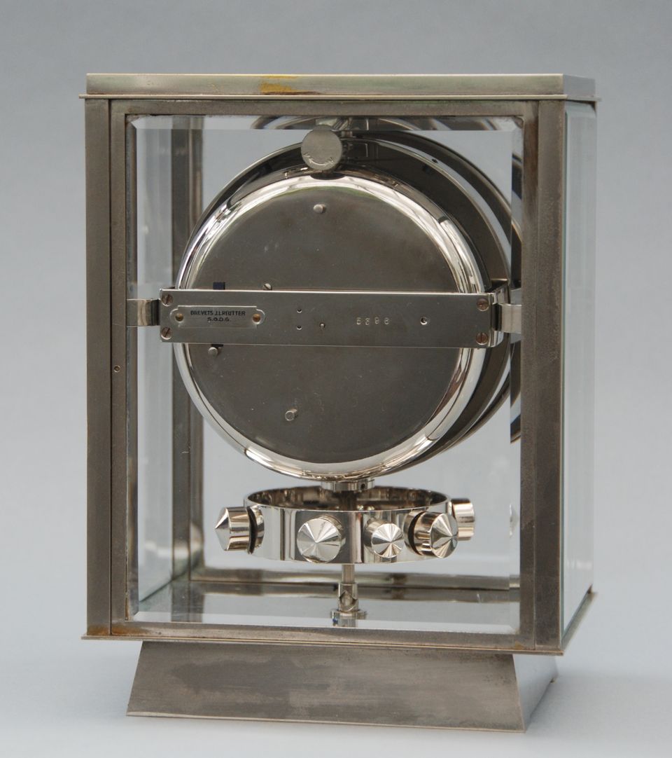 M176 Nickel plated art deco J. L. Reutter four-glass Atmos clock - image 3
