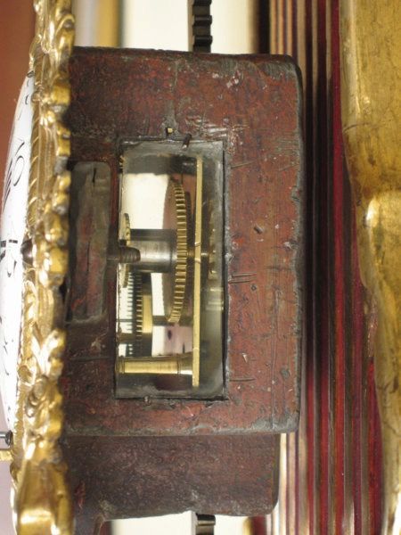 W30 Rack clock mounted on a shaped giltwood backboard. - image 7