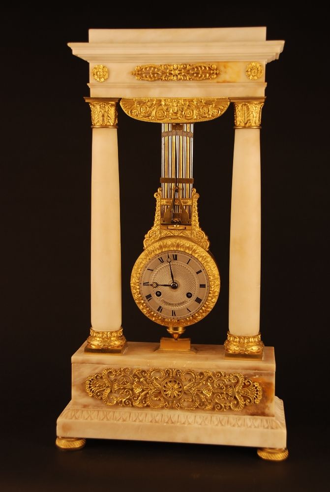 M86 French Marble and Ormolu Swinging Portico Clock, Béchot à  Paris. - image 2