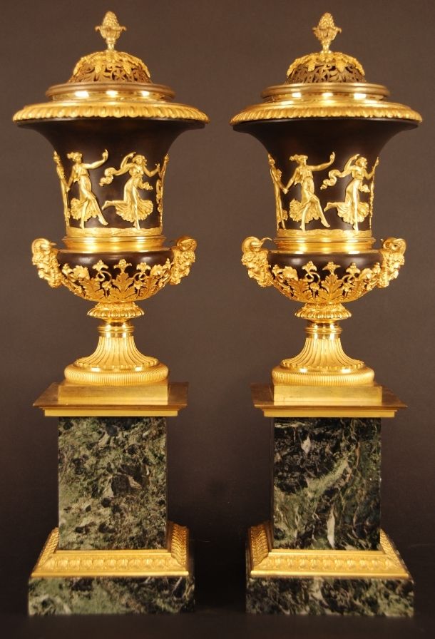 PV02 Empire mantel clock set with Medici vases, PIERRE-PHILIPPE THOMIRE - image 5