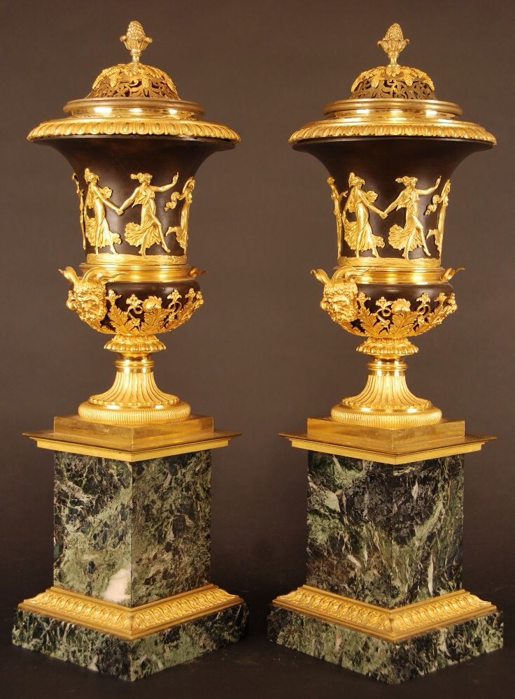 PV02 Empire mantel clock set with Medici vases, PIERRE-PHILIPPE THOMIRE - image 6