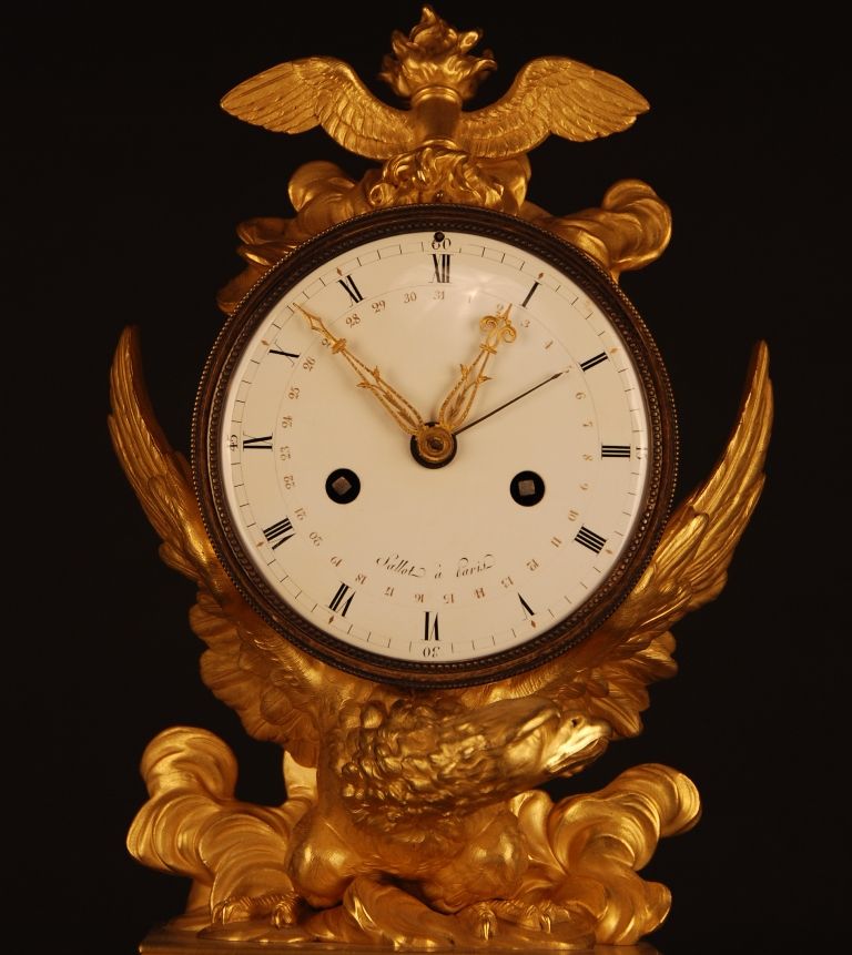 M77 Directoire - 1793-95 - gilt bronze mantle clock, in original condition, eight day duration - image 3