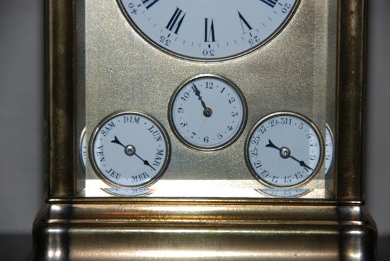 C02 Grande sonnerie multi dial travel alarm clock full calendar - image 3