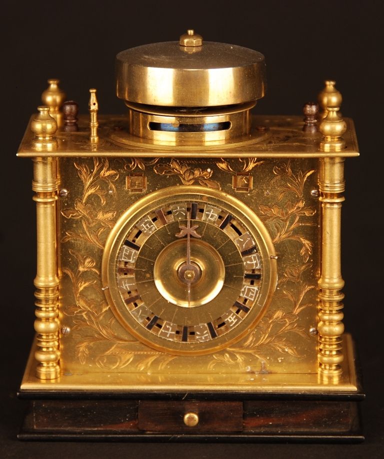 J02 Miniature Japanese Pillar Clock. - afbeelding 2