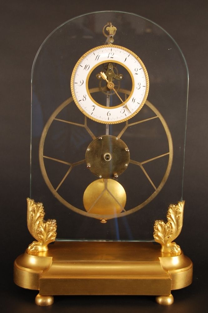 S06 A glass mounted skeleton clock - image 2