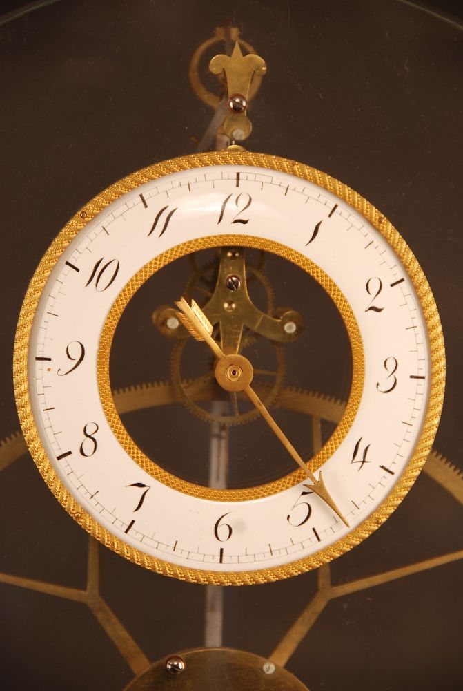 S06 A glass mounted skeleton clock - image 3