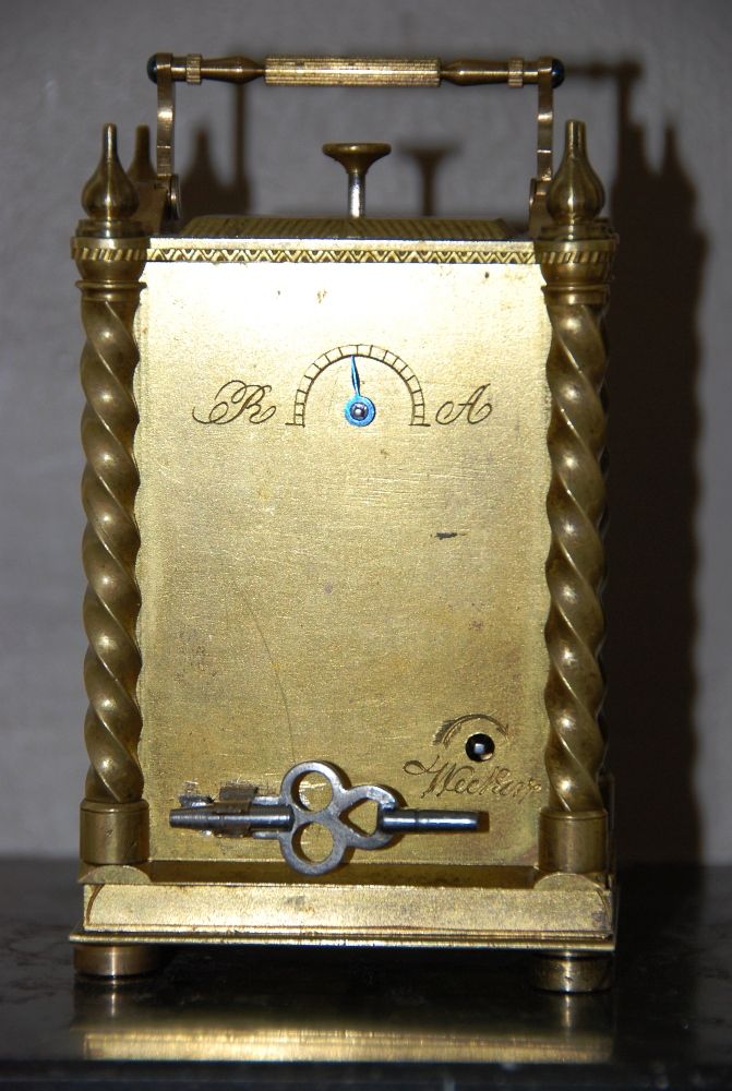 C20 Gilt bronze Pendule D'Officier with quarter repetition and alarm - image 5