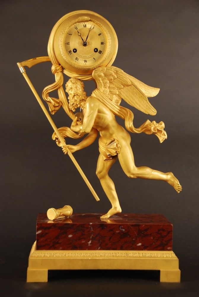 M69 Gilt bronze and marble 'Father Time' clock - image 2
