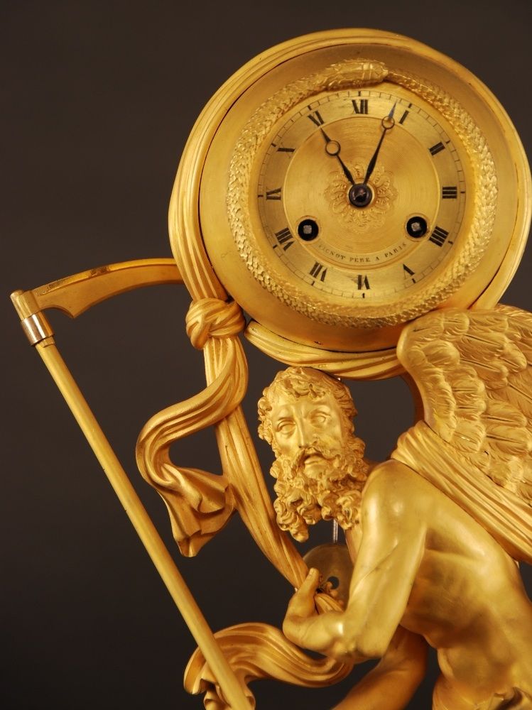 M69 Gilt bronze and marble 'Father Time' clock - image 3