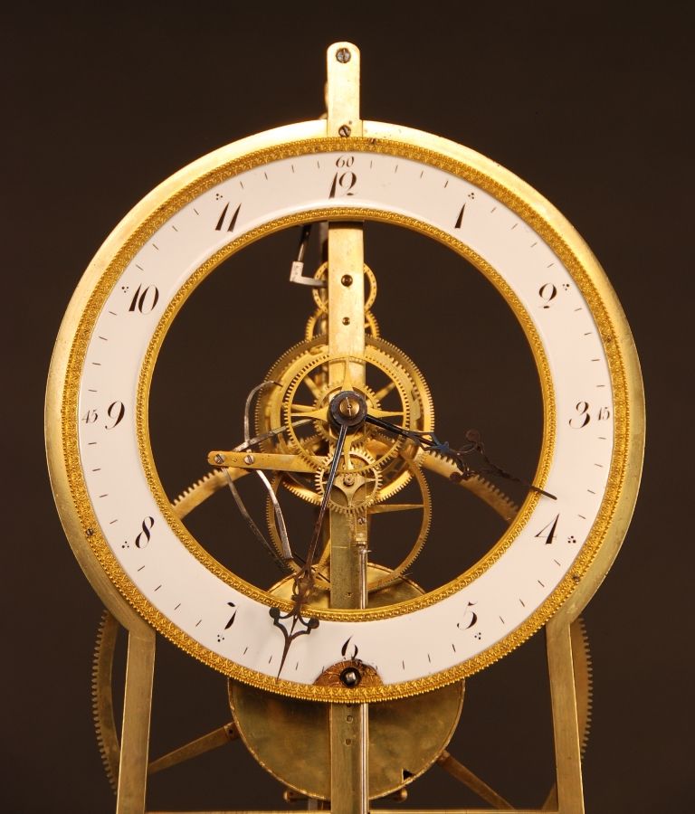 S08 Keyhole framed skeleton clock with knife edge suspension - afbeelding 4