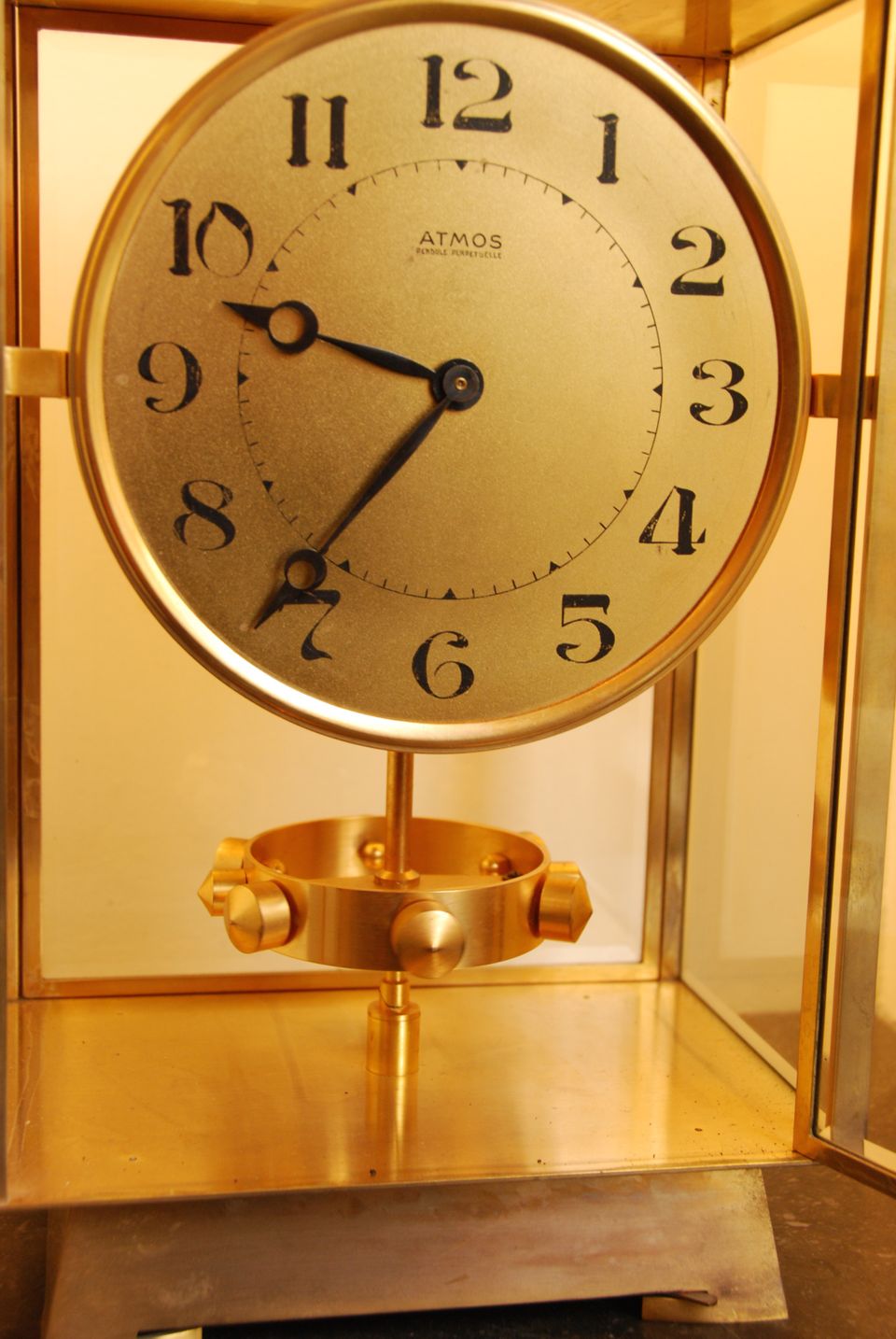 M195 Grote verguld bronzen Atmos klok, Reutter no 6259, 4 glazen, Frankrijk - afbeelding 3