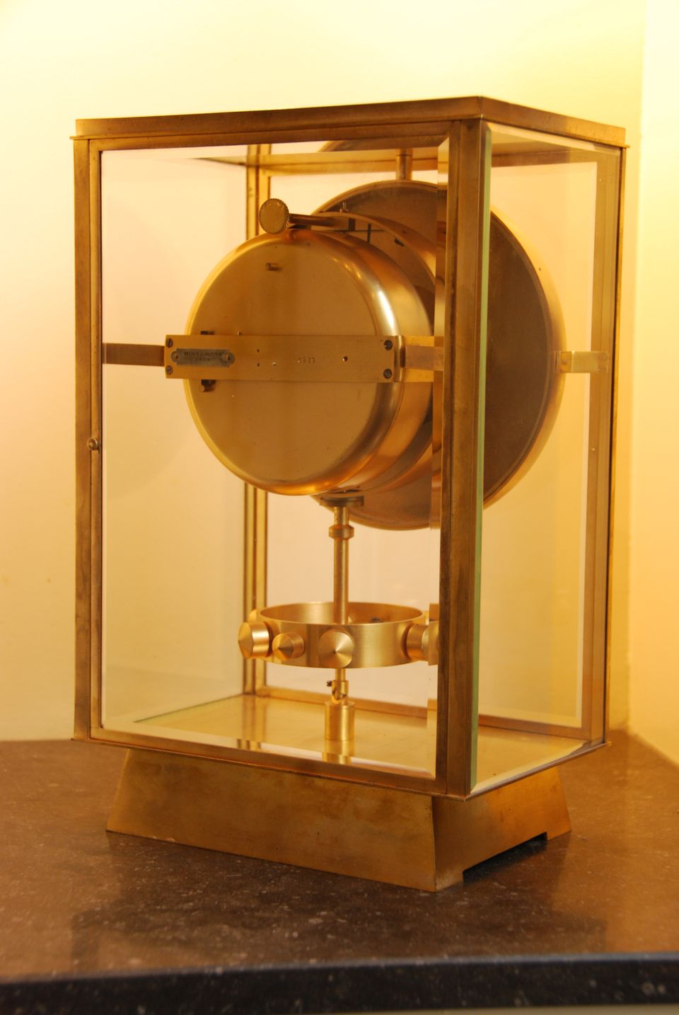 M195 Grote verguld bronzen Atmos klok, Reutter no 6259, 4 glazen, Frankrijk - afbeelding 8