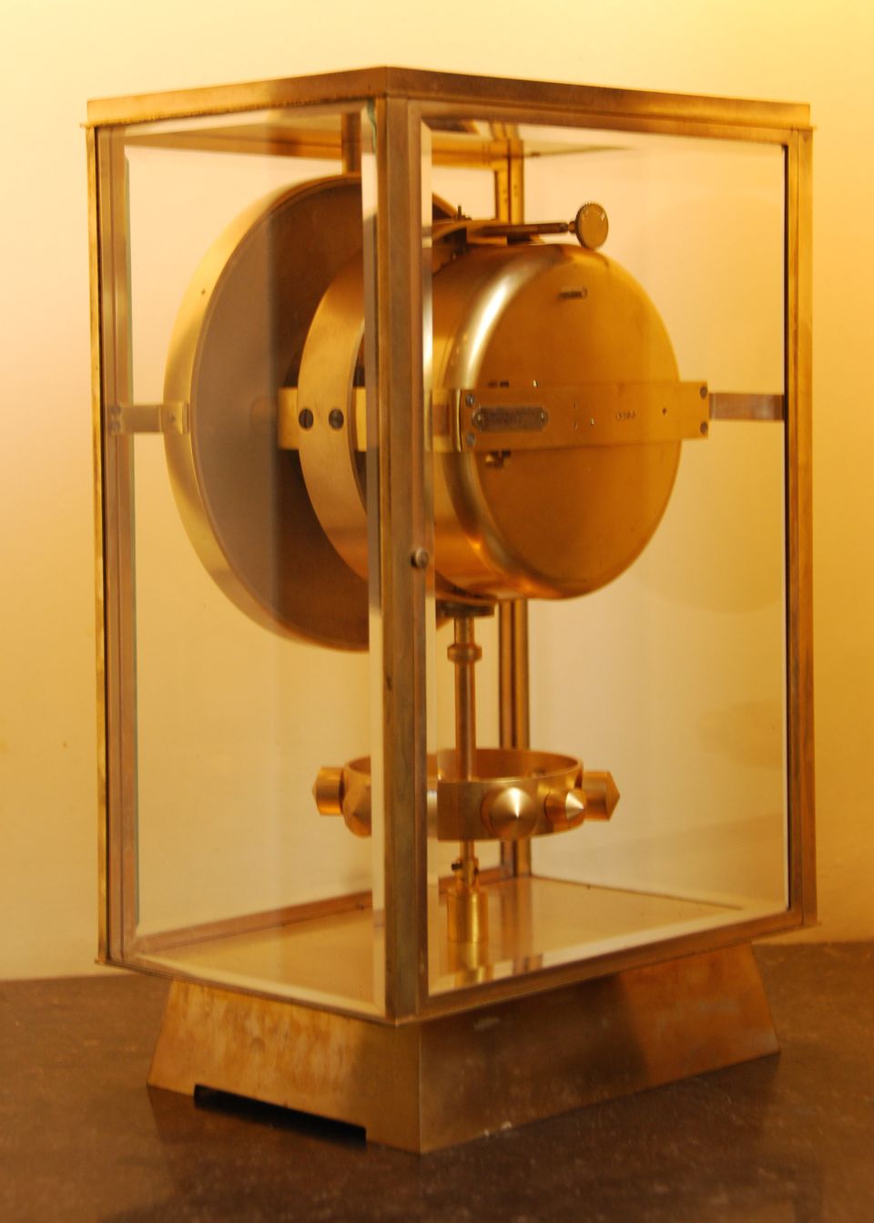 M195 Grote verguld bronzen Atmos klok, Reutter no 6259, 4 glazen, Frankrijk - afbeelding 6