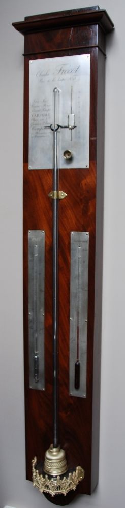 BA06 Franse Barometer/ Thermometer gesigneerd Charles Frecót - Rue de la harpe no 93 - afbeelding 2